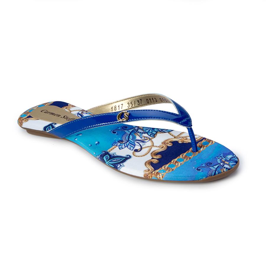 SANDALIA AZUL CON ESTAMPADO