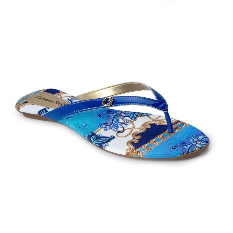SANDALIA AZUL CON ESTAMPADO