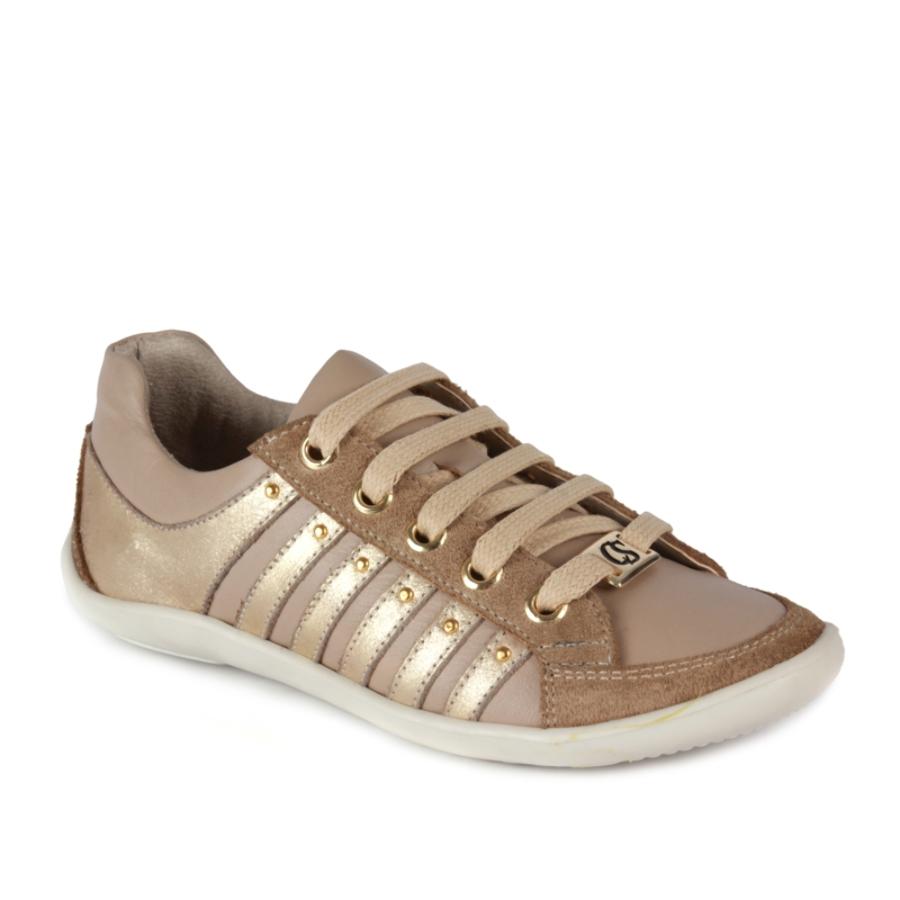 ZAPATILLA DORADA CON CORDONES