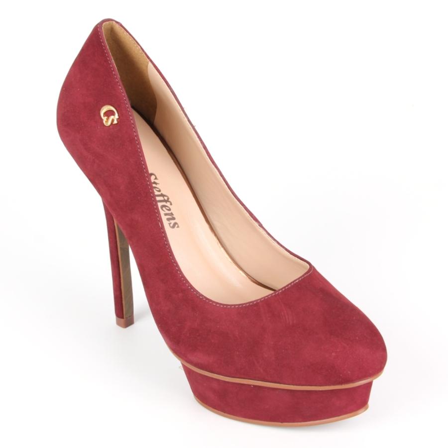 ZAPATO ROJO CON PLATAFORMA TACO ALTO