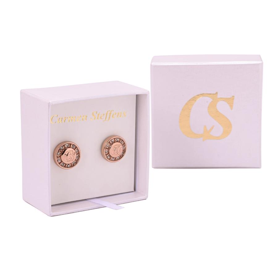 PENDIENTE CS GOLD ROSE  CON CRISTAL