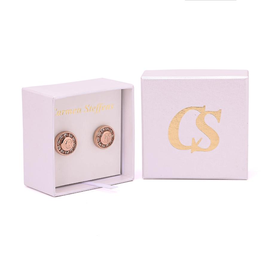 PENDIENTE CS GOLD ROSE  CON CRISTAL