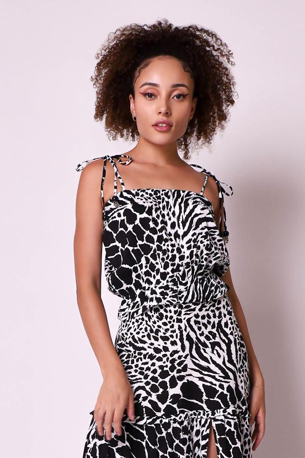TOP ANIMAL PRINT CON TIRAS