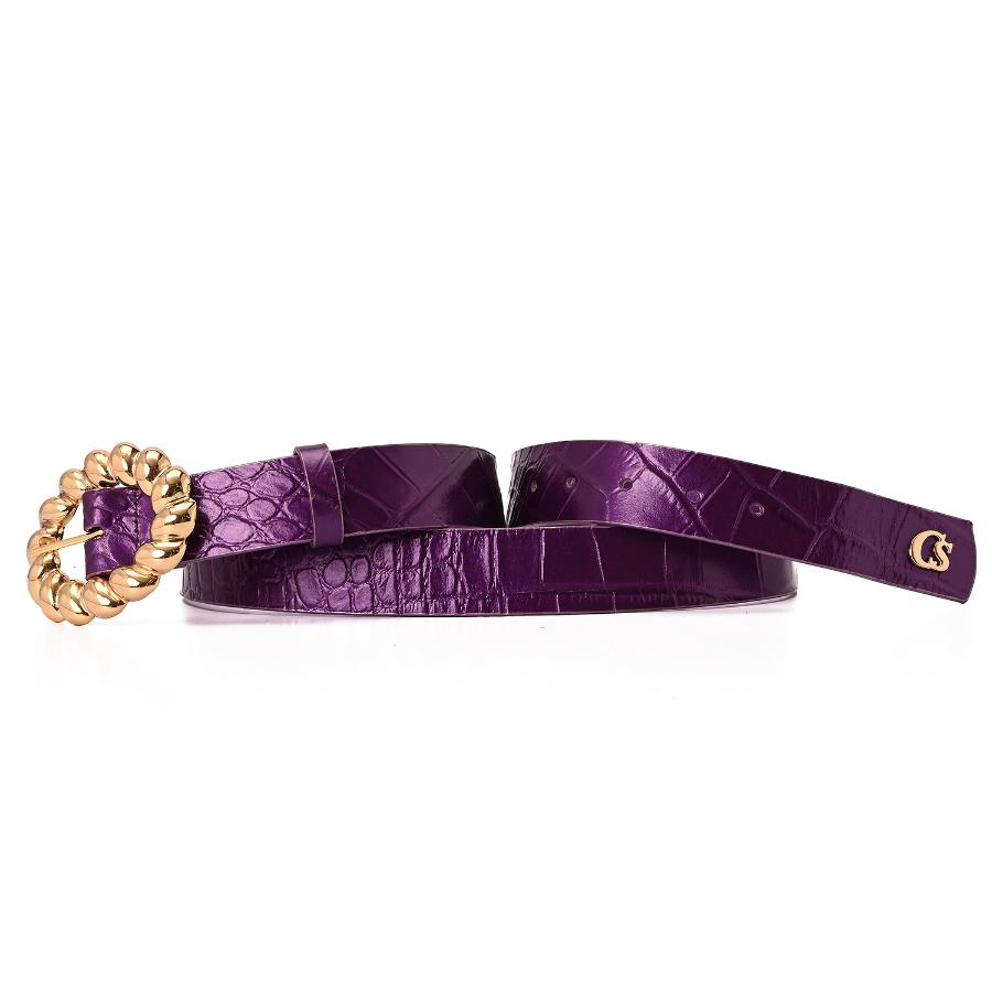 CINTURON MORADO HEBILLA TRENZADO CARMEN STEFFENS ALTO VERANO 2023