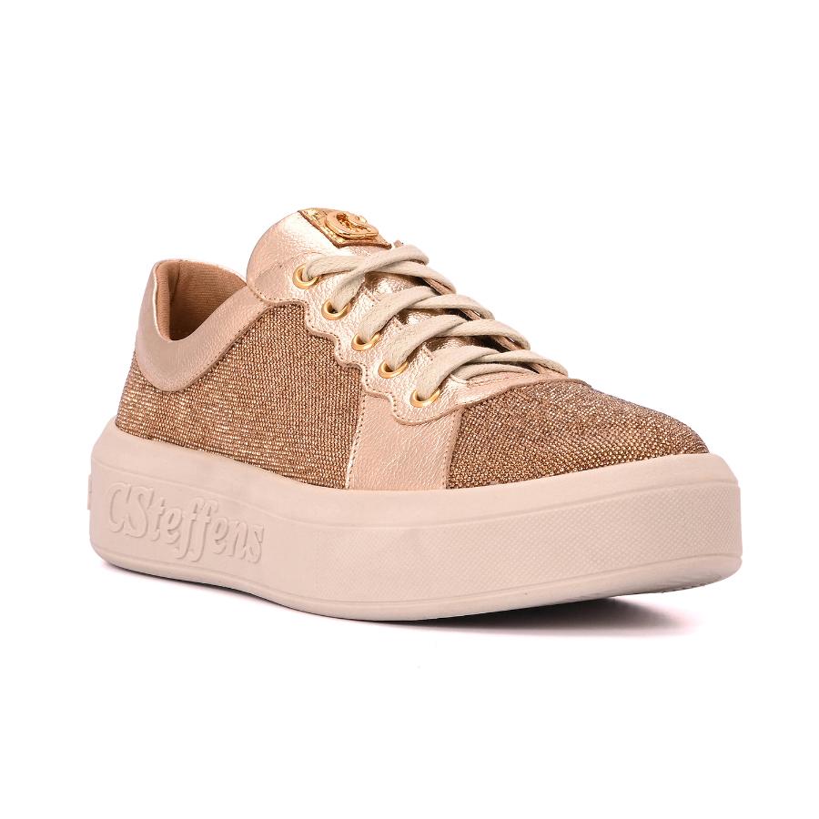 ZAPATILLA DORADA CON BRILLO CS