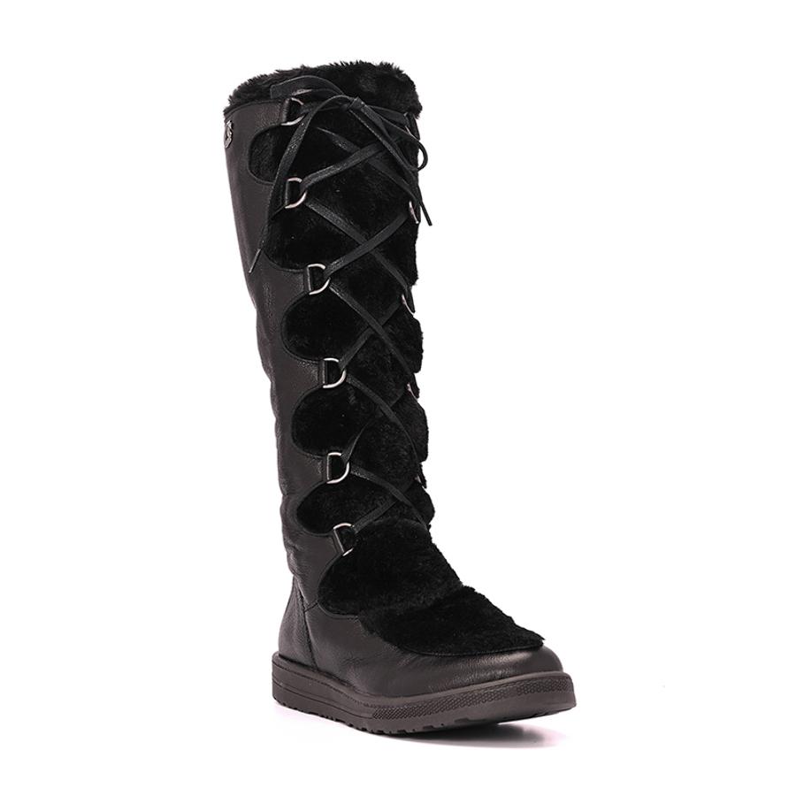 BOTA DE CUERO CON CORDONES