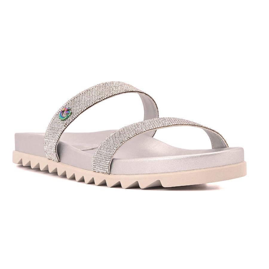 SANDALIA PLATEADA CON BRILLO CS