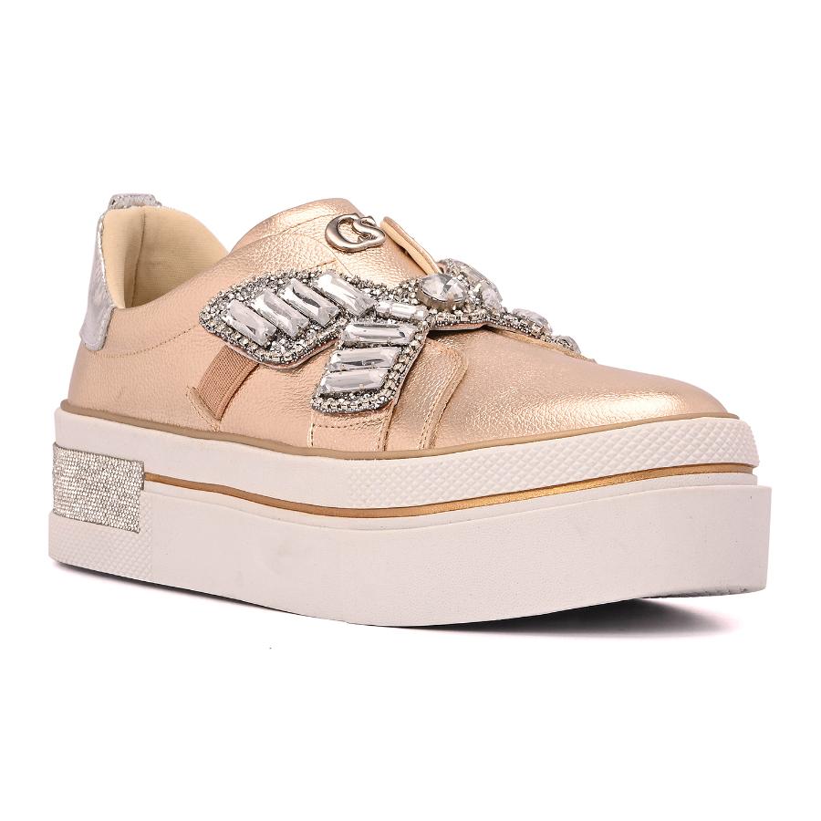 ZAPATILLA DORADA CON CRISTALES CS
