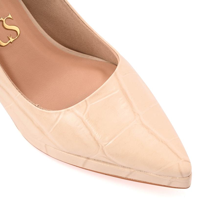 STILETTO BEIGE CON PLATAFORMA TEXTURIZADO CS