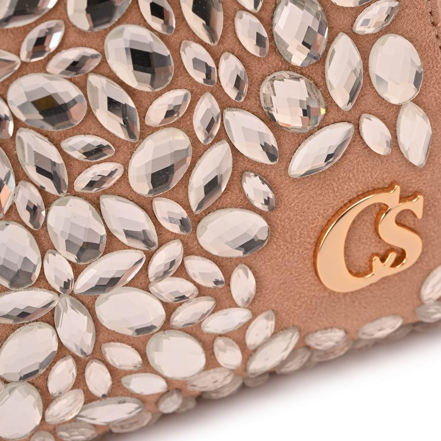 MINI BAG NUDE CON CRISTALES