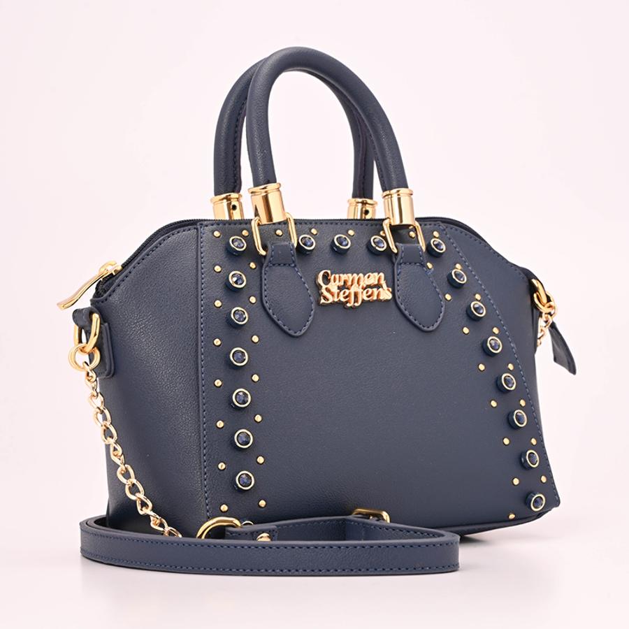 MINI BAG AZUL CON TACHAS