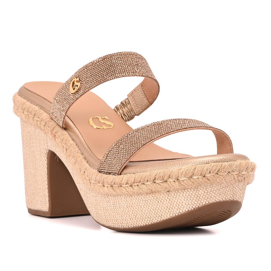 SANDALIA ZUECO NUDE CON BRILLO