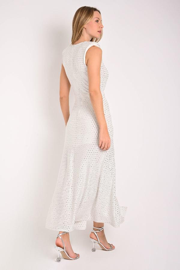 VESTIDO CON TACHAS Y TRANSPARENCIA