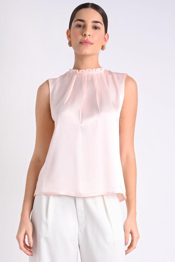 BLUSA ROSADA CON PLIZOS