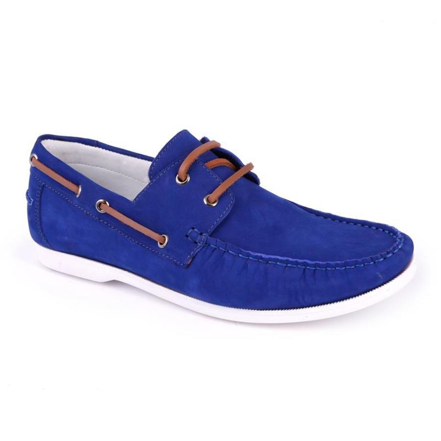 Mocasín azul con cordones