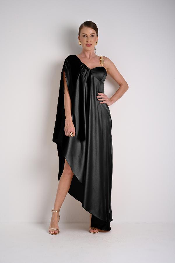 VESTIDO SATIN UN SOLO HOMBRO