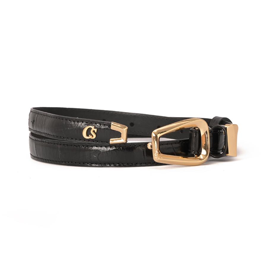 CINTURON NEGRO CON TEXTURA