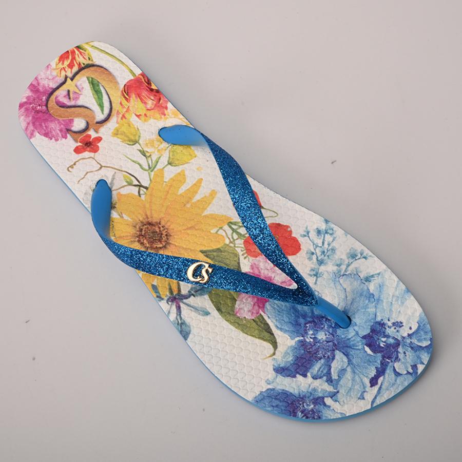 CHALA AZUL CON ESTAMPADO