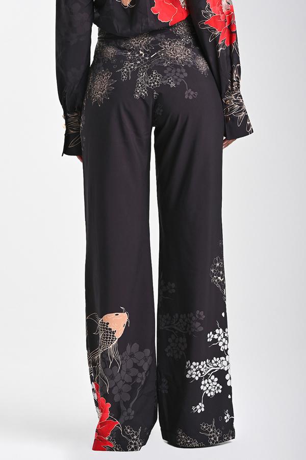 PANTALON CON ESTAMPADO FLOR ORIENTAL