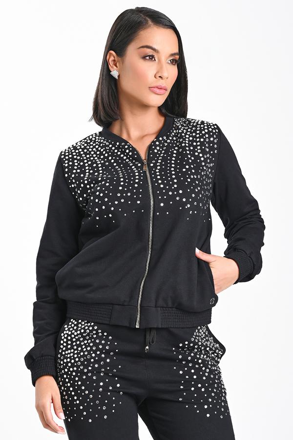 CHAQUETA TIPO BOMBER CON BRILLO