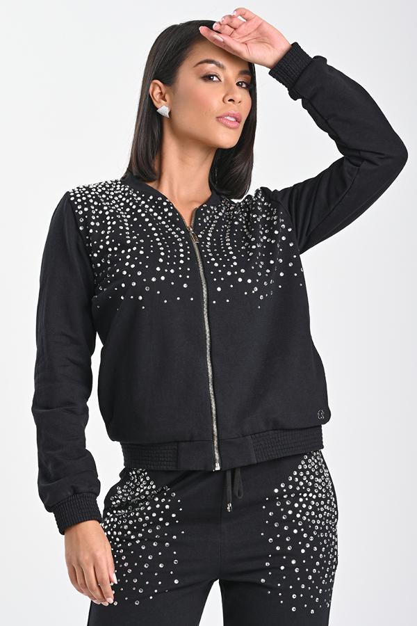 CHAQUETA TIPO BOMBER CON BRILLO