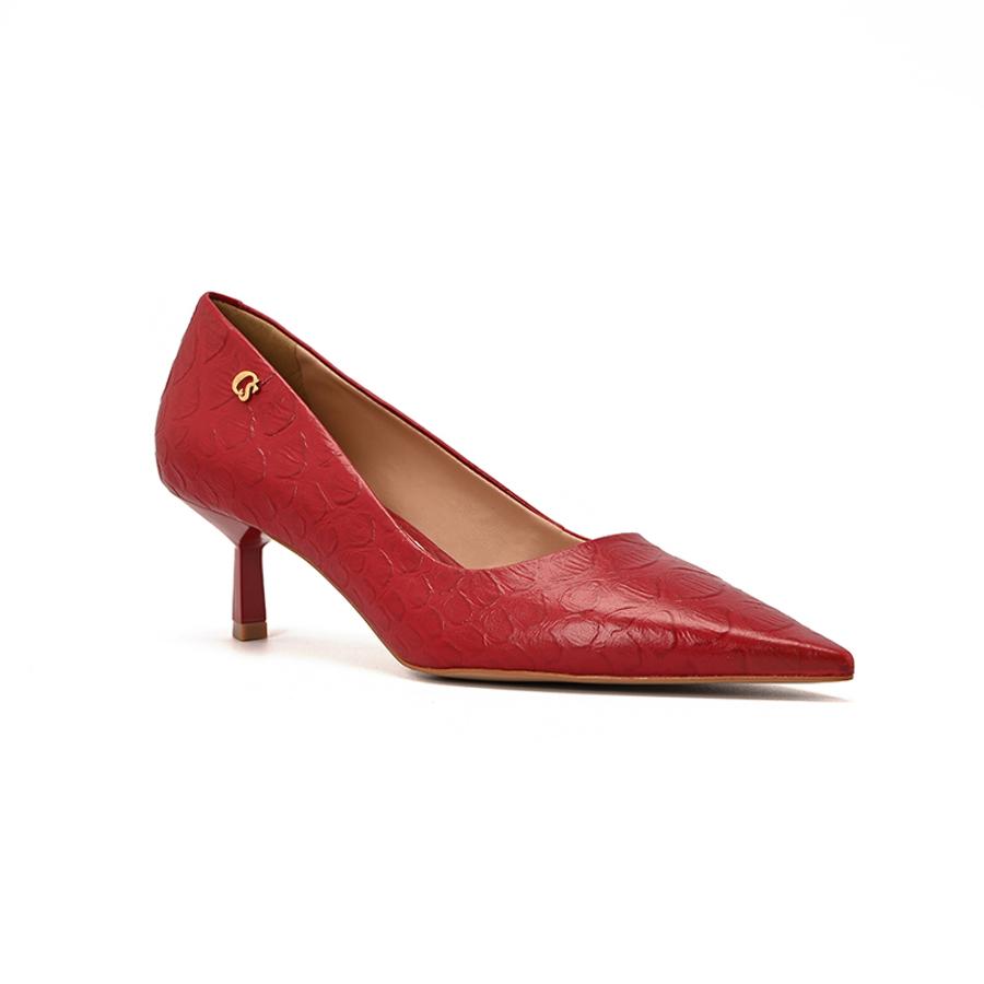 STILETTO EN PUNTA ROJO CON TEXTURA