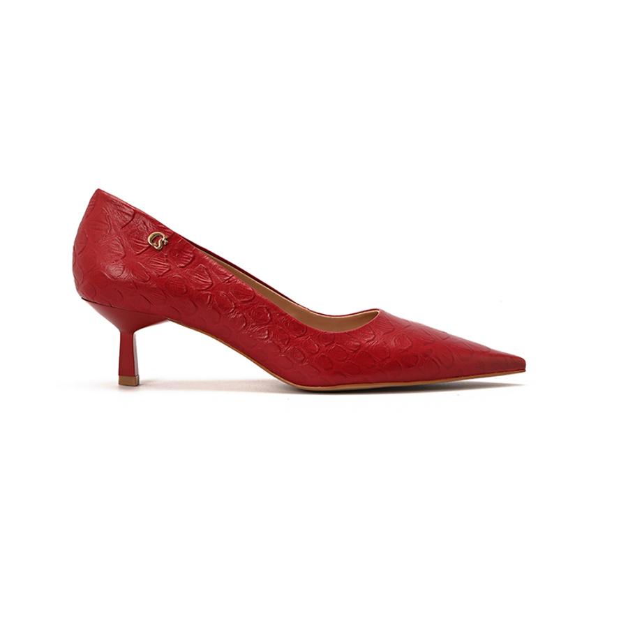 STILETTO EN PUNTA ROJO CON TEXTURA