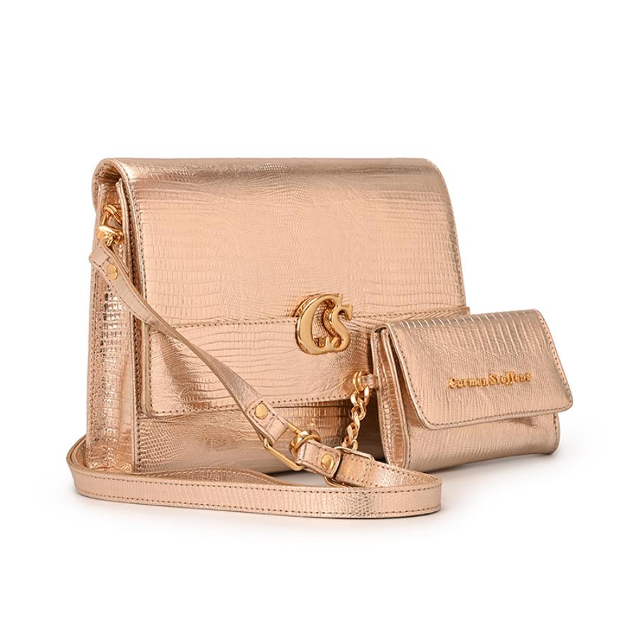 CARTERA DORADA CON MONEDERO CS