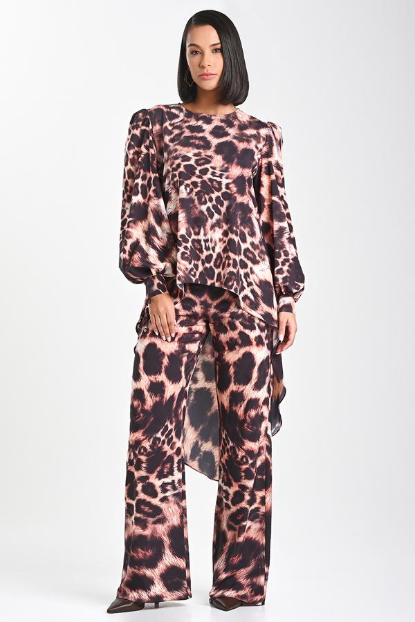 BLUSA ANIMAL PRINT MANGA PRINCESA