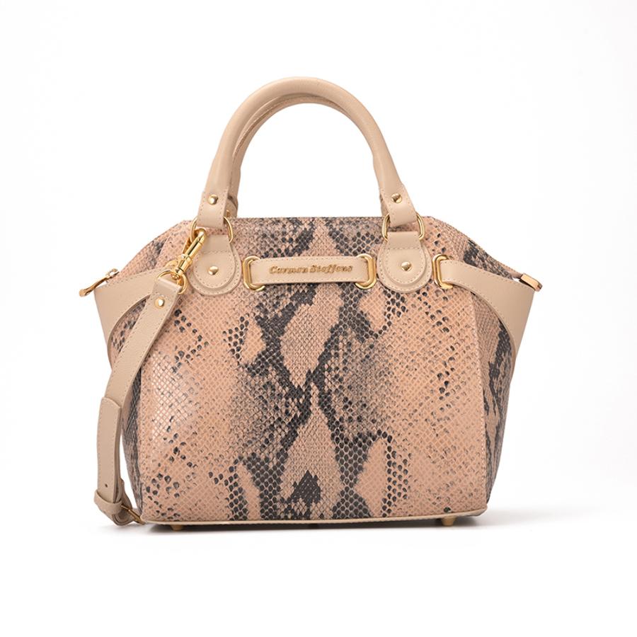 CARTERA BEIGE CON DISEÑO SERPIENTE
