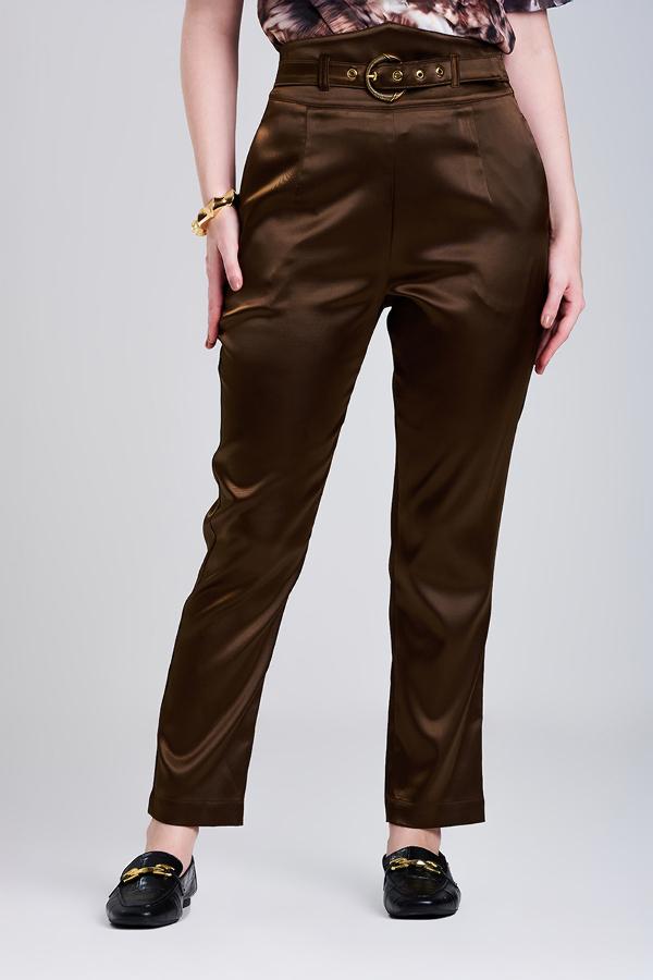 PANTALON SATINADO CON CINTURON