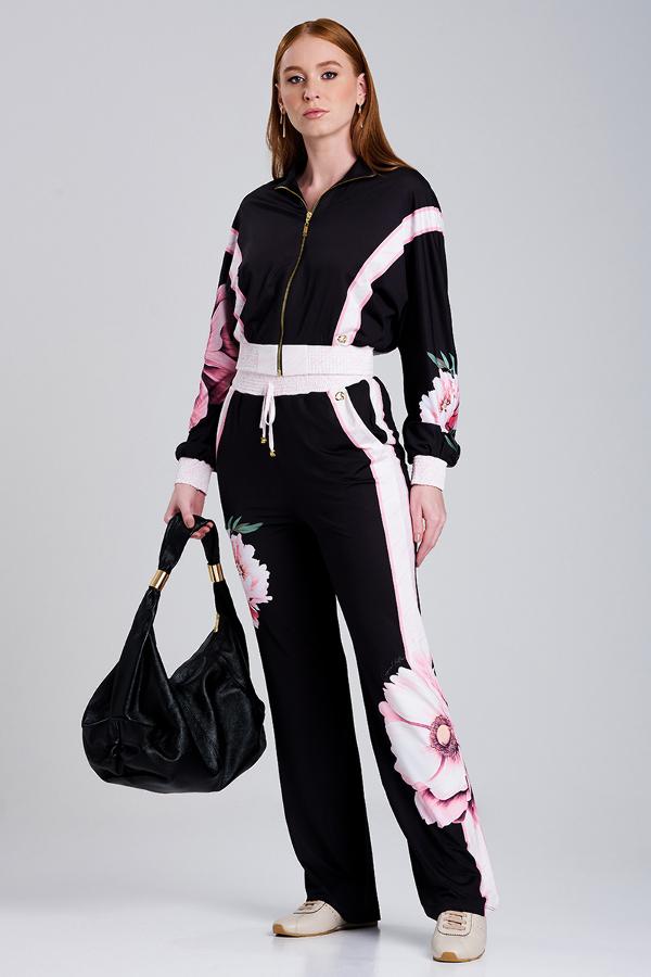 PANTALON CON ESTAMPADO FLOR