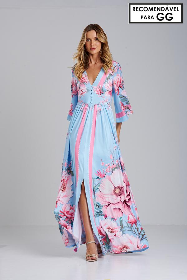 VESTIDO CON ESTAMPADO CUELLO V