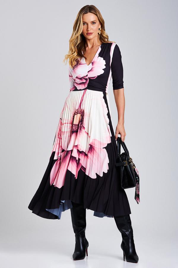VESTIDO PLISADO CON ESTAMPADO
