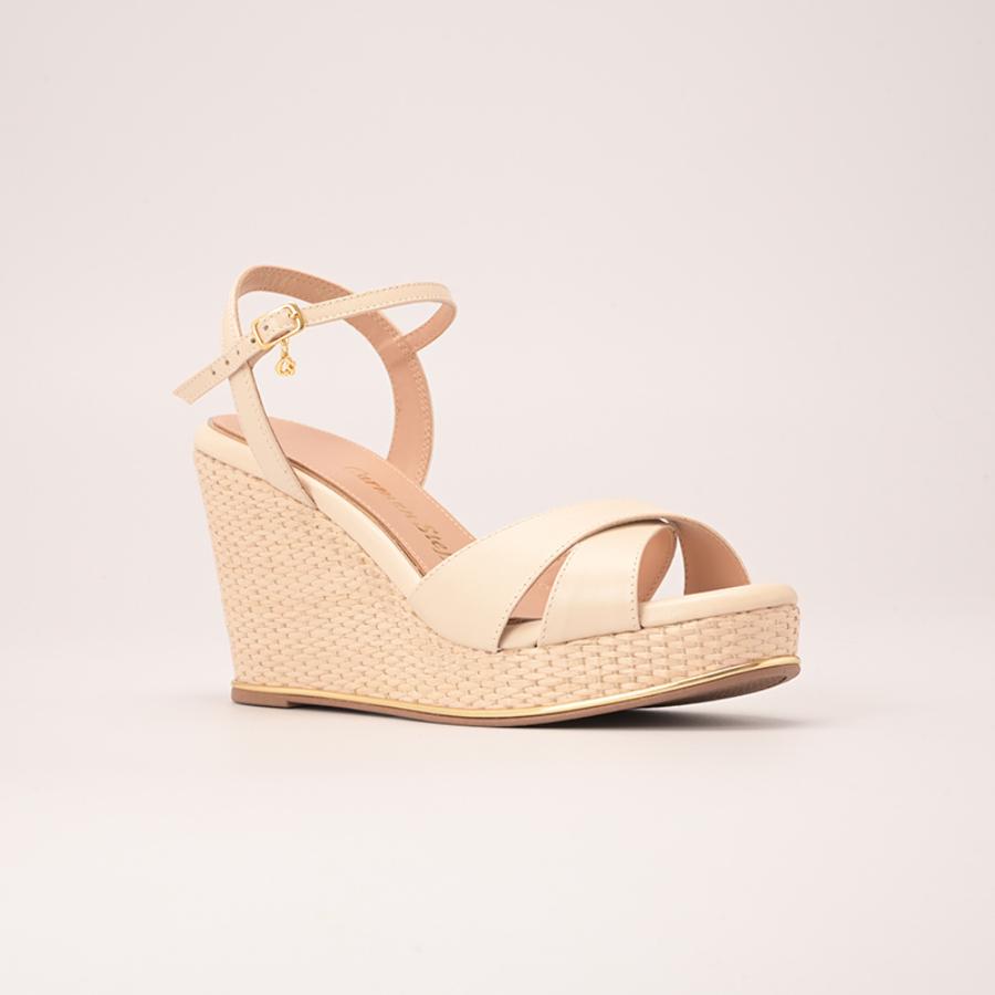 SANDALIA BEIGE CON TERRAPLEN