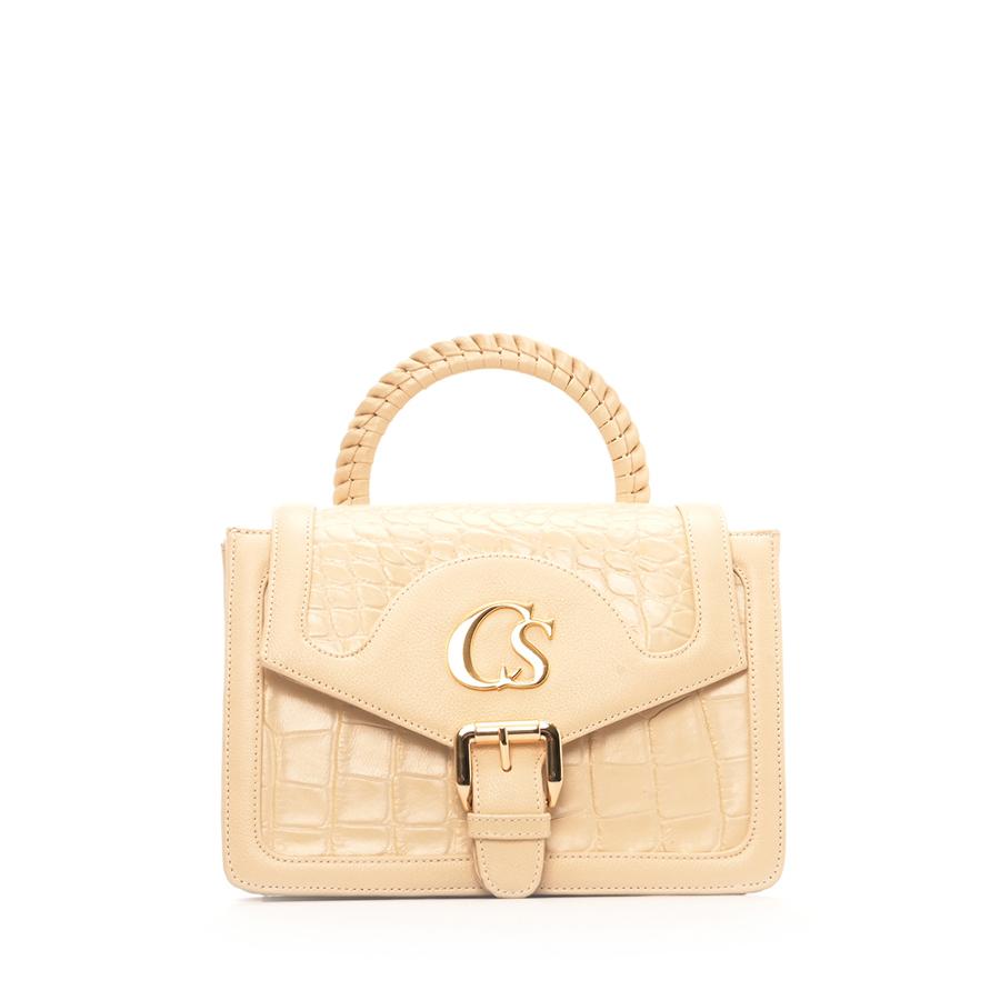 CARTERA BEIGE CON DISEÑO CS