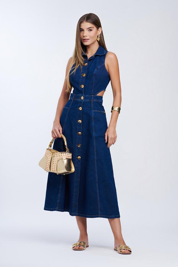 VESTIDO DE MEZCLILLA CON ABERTURA