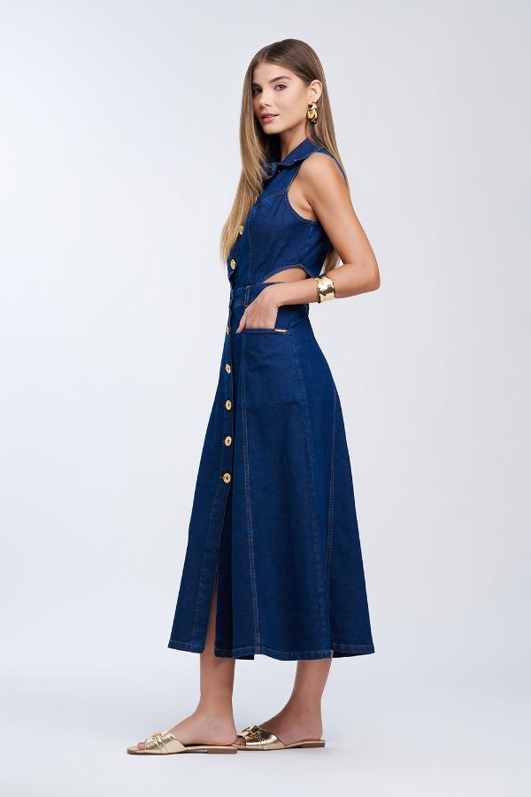 VESTIDO DE MEZCLILLA CON ABERTURA