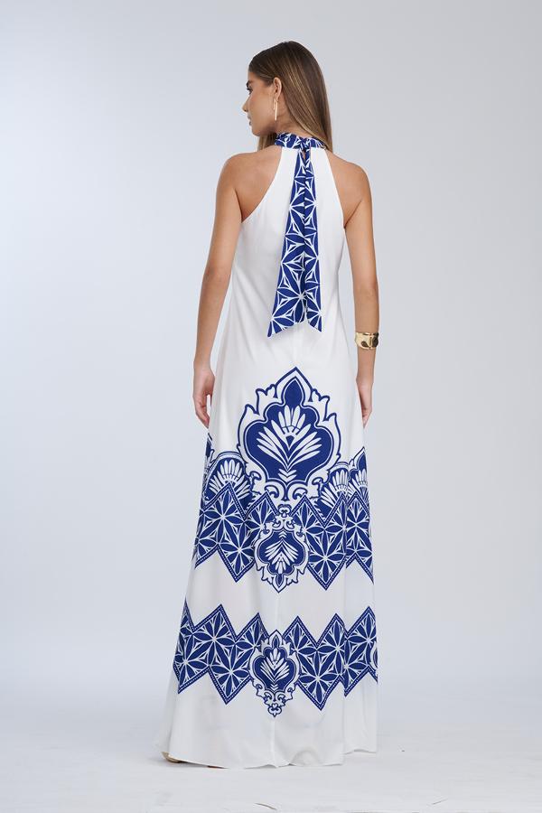 VESTIDO LARGO CON ESTAMPADO
