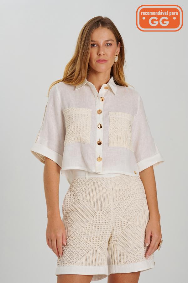 CAMISA CON TEJIDO Y BOLSILLO CS