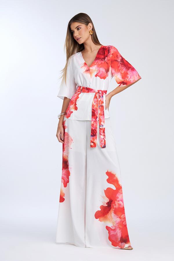 PALAZZO CON ESTAMPADO Y ABERTURA