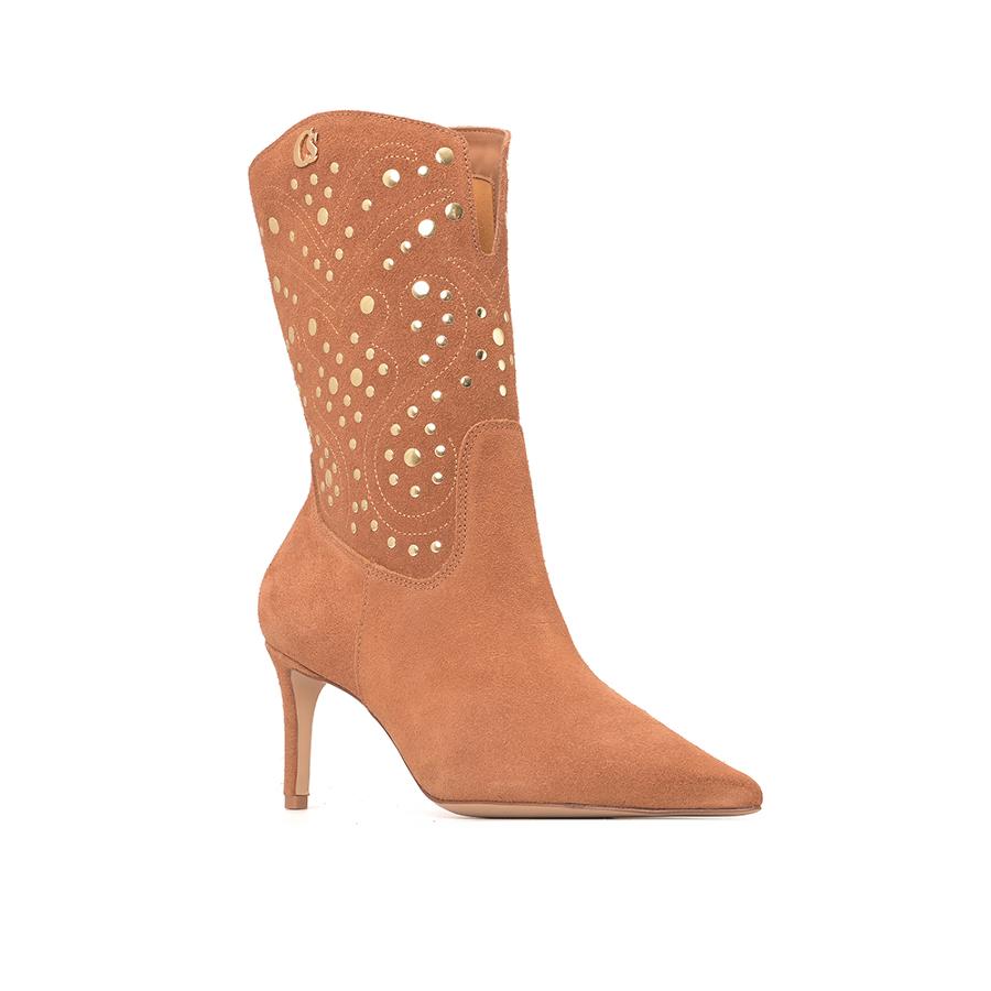 BOTA GAMUZA CAMEL CON TACHAS