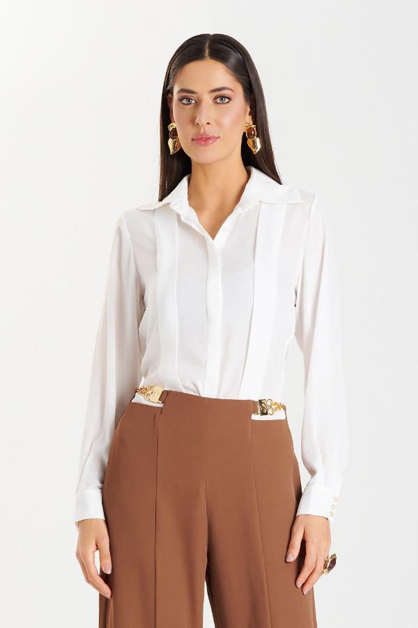 CAMISA BLANCA CON PLIZOS CS