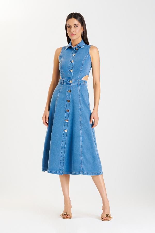 VESTIDO JEANS CON ABERTURA