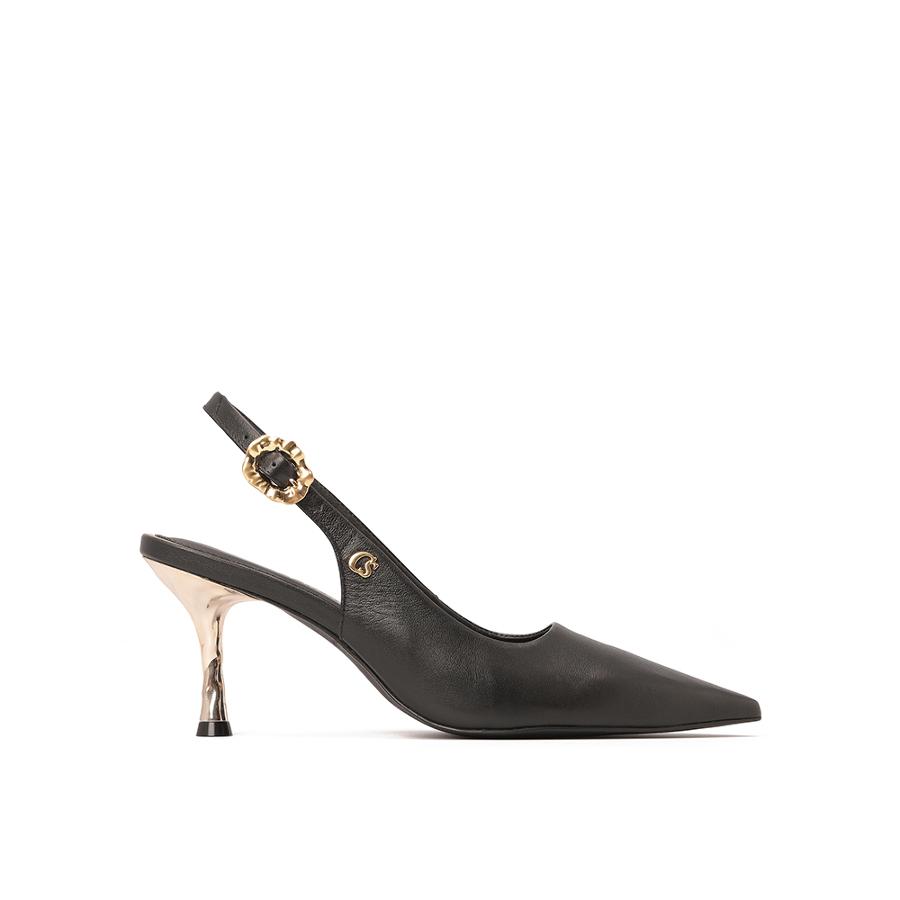 STILETTO ABIERTO TACO DORADO