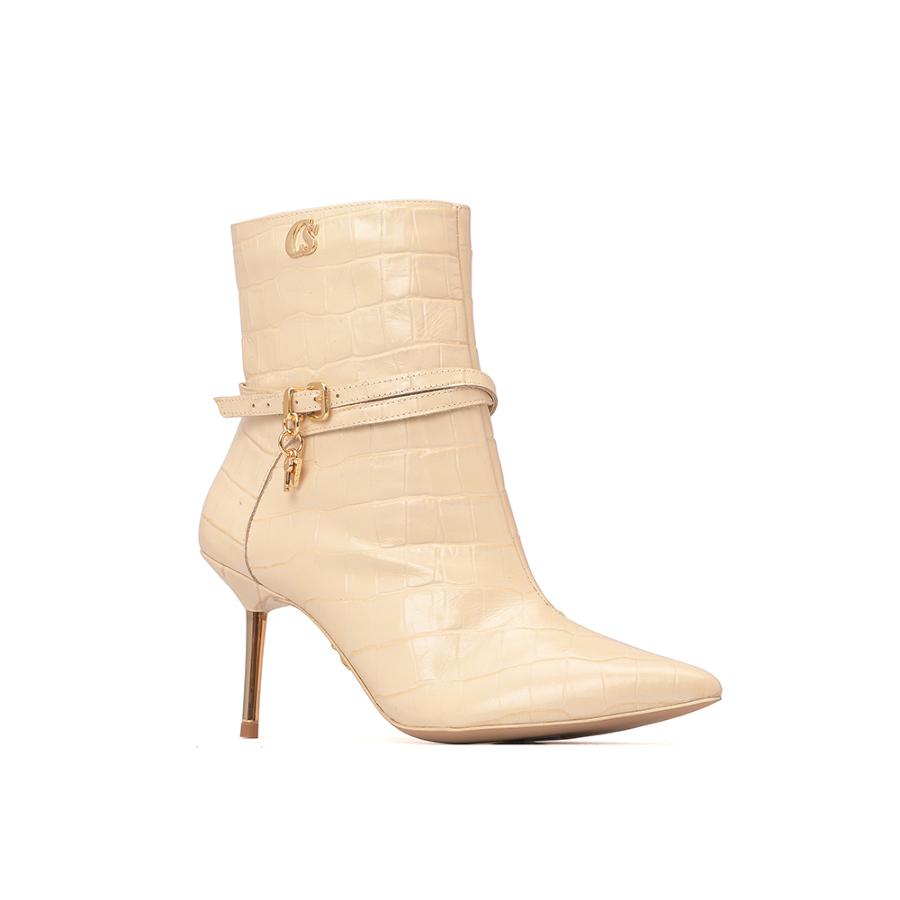 BOTA BEIGE CON TEXTURA
