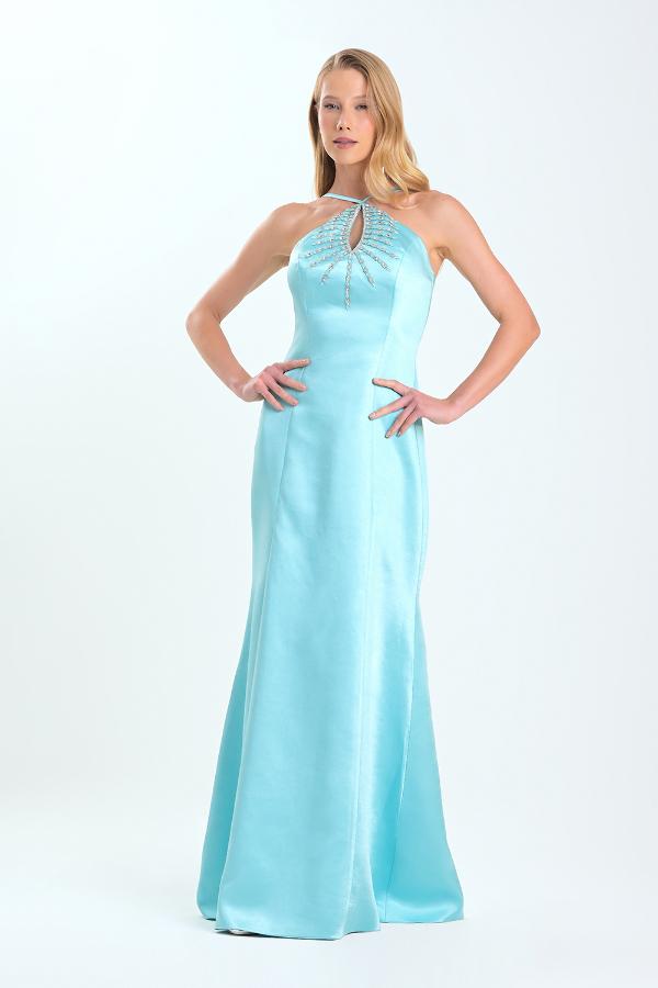 VESTIDO SATIN CON DISEÑO