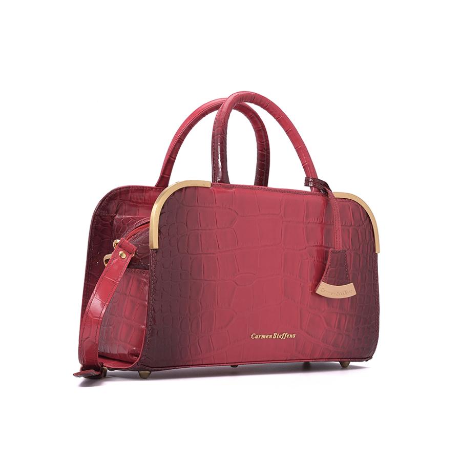 CARTERA ROJO CEREZA CON TEXTURA