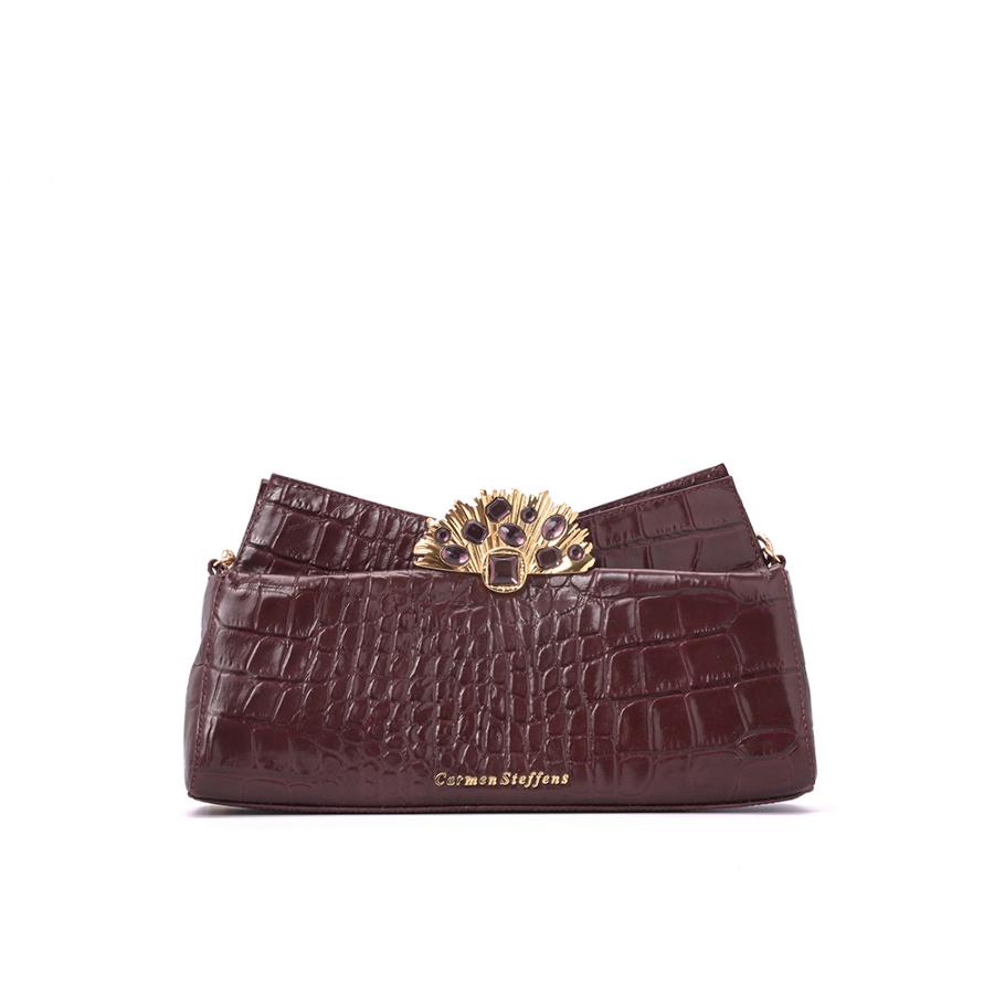 CARTERA BURDEO CON TEXTURA Y ACCESORIO