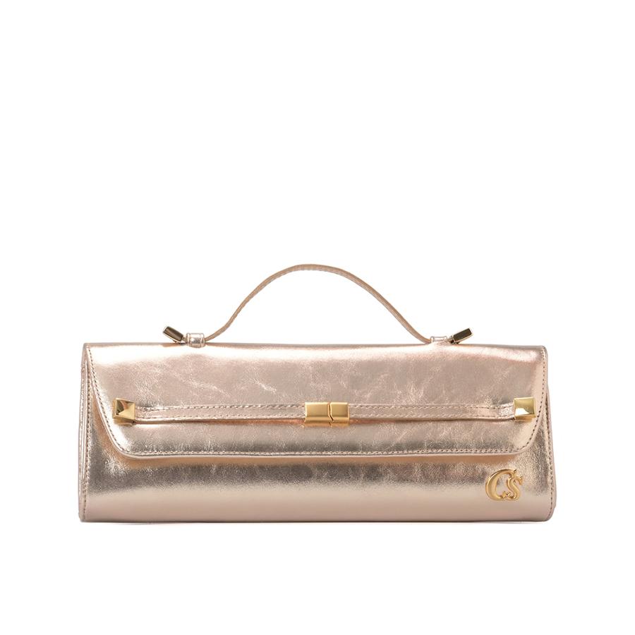 CARTERA DORADA SILUETA ESTRUCTURADA
